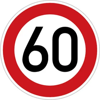Dopravní značka Dopravní značka Nejvyšší dovolená rychlost 60 km