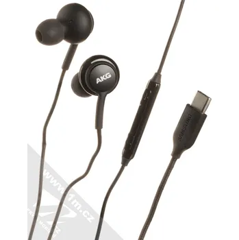 Sluchátka Samsung EO-IC100BB originální stereo headset AKG s tlačítkem a USB Type-C konektorem černá (black)