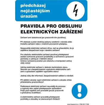 Značka Pravidla pro obsluhu elektrických zařízení