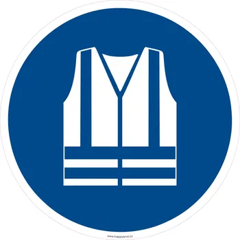 samolepka Podlahová značka – Používej reflexní vestu, 50 cm, PE