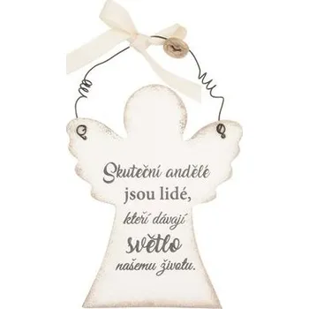 Anděl dřevěný "Skuteční andělé..." 9x11cm