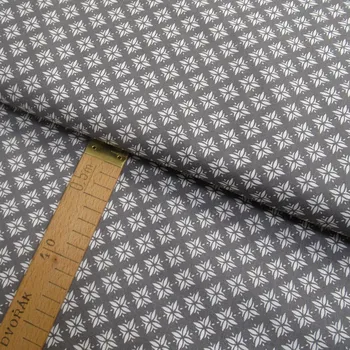 Bavlněné plátno - Hvězdy bílé na šedé - šíře 140cm
