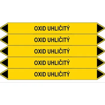 samolepka Značení potrubí, oxid uhličitý,5 ks, 150 × 12 mm