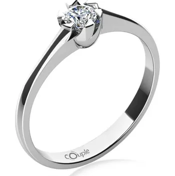 Šperk Couple, Zajímavý zásnubní prsten Jess, bílé zlato a zirkon, vel. 50, prům. 15.9 mm, 585-68-1-4037.1B00.0.50.001