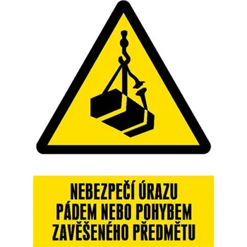 Značení Značka Nebezpečí úrazu pádem nebo pohybem zavěšené