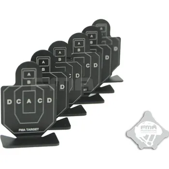 Airsoft FMA FMA set hliníkových terčů typ B, 6 ks - Černá