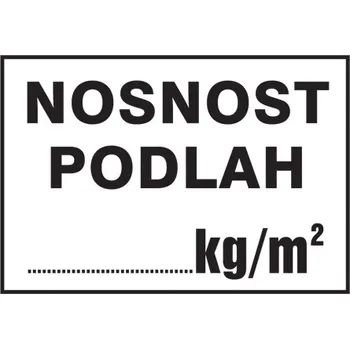 Značka Nosnost podlah, plast, 210x297 mm