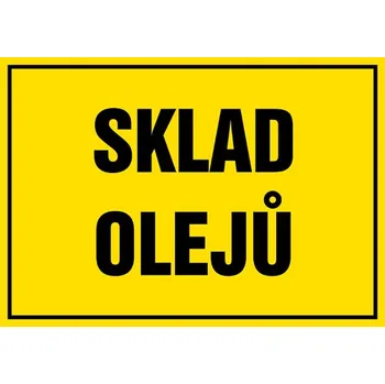 Značení Značka Sklad olejů, samolepicí fólie, 210 × 297 mm