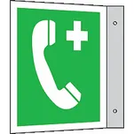 Tabulka praporková – Telefon pro tísňová volání, hliník, 15 × 15 cm