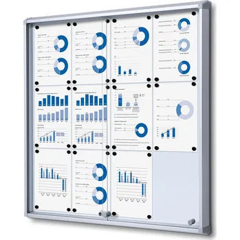 Interiérová protipožární hluboká vitrína 12xA4