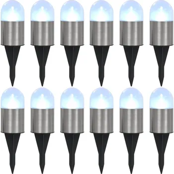 Venkovní osvětlení vidaXL solární světlo k zapíchnutí do země 12 ks LED bílé