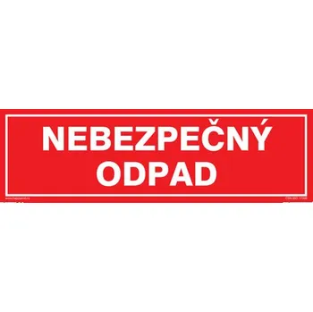 Kancelář Značka NEBEZPEČNÝ ODPAD, samolepicí fólie, 290 × 85 mm