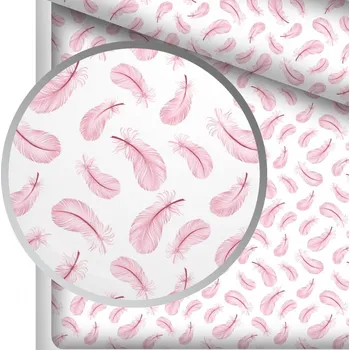 Hladká bavlna - Pírka růžová 160