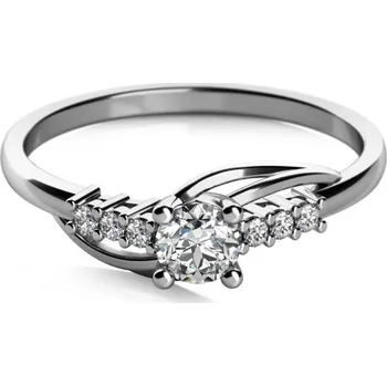 Šperk Couple, Andros – zásnubní prsten z bílého zlata se zirkony, vel. 51, prům. 16.2 mm, 585-68-1-0640.1B00.0.51.001