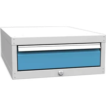 Dílenský stůl Podvěsná skříňka pro dílenský stůl 1 x zásuvka 120 mm Šedá/Modrá