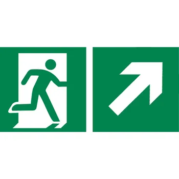 Značení Nouzový východ vpravo nahoru, samolepicí fólie, 300 × 150 mm