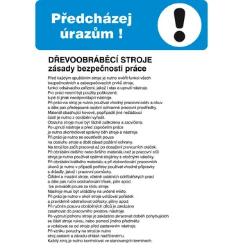 Značka Dřevoobráběcí stroje - zásady bezpečnosti práce