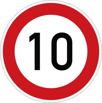 Kancelář Označení nejvyšší povolené rychlosti – 10 km, samolepicí fólie, Ø 450 mm