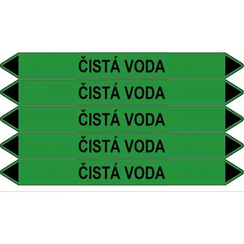 samolepka Značení potrubí, čistá voda,5 ks, 150 × 12 mm