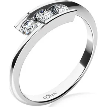 Šperk Couple, Zásnubní prsten Seraphine, bílé zlato a zirkony, vel. 55, prům. 17.5 mm, 585-68-1-4009.1B00.0.55.001