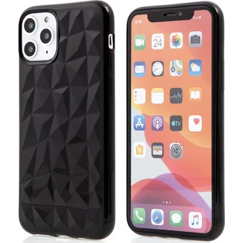 Kryt FORCELL Prism pro Apple iPhone 11 Pro Max - diamantový 3D povrch - gumový - průhledný