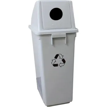 Odpadkový koš Plastový koš na odpad s víkem s kulatým otvorem, 60 l