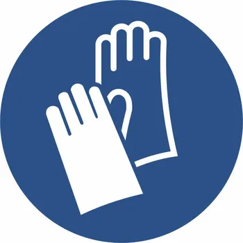 samolepka Podlahová značka – Používej ochranné rukavice, 40 cm, PE