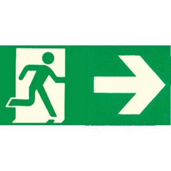 Kancelář Samolepicí fóliové značky pro umístění na pásy – Úniková cesta doprava, 10 × 5 cm