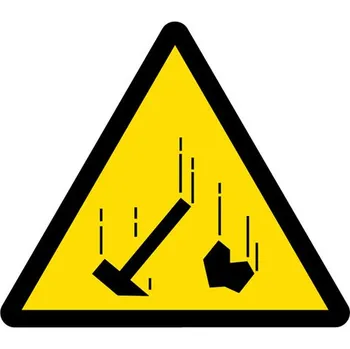Značka Nebezpečí úrazu padajícími předměty, samolepicí fólie, 10 cm