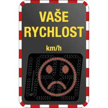 Dopravní značení Měřič rychlosti vozidel na baterii - vícebarevné LED