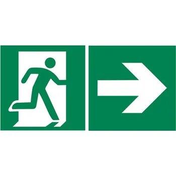 Značka Únikový východ vpravo, samolepicí fólie, 300 × 150 mm