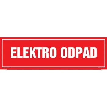 Značení Značka ELEKTRO ODPAD, samolepicí fólie, 290 × 85 mm