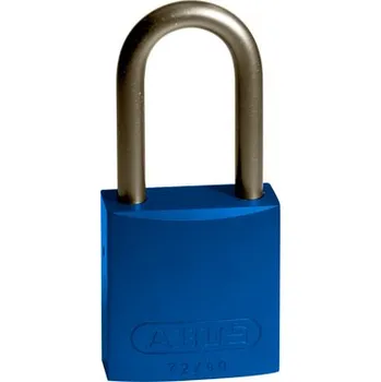 Visací zámek Hliníkové zámky s 38 mm okem, modrá, 6 ks