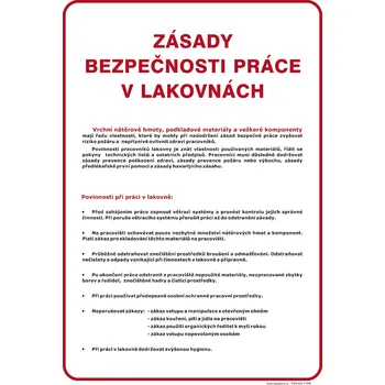 Značka Zásady bezpečnosti práce v lakovnách