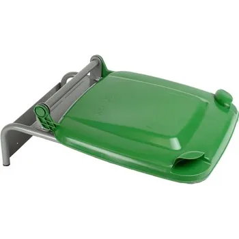 Odpadkový koš Držák na pytle s plastovým víkem, zelený