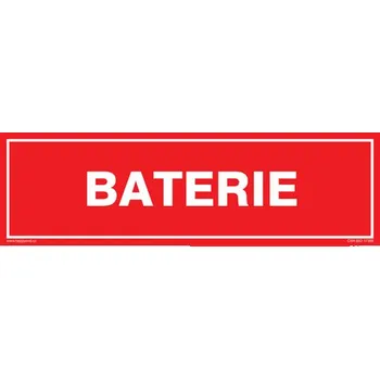 Značka BATERIE, samolepicí fólie, 290 × 85 mm