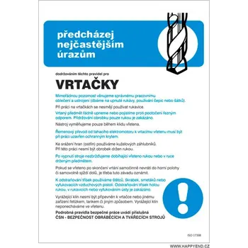 Značka Pravidla bezpečné práce pro vrtačku