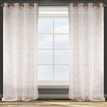 Záclona Dekorační vzorovaná záclona s kroužky FLY růžová 140x250 cm MyBestHome