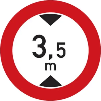 Kancelář Značka Zákaz vjezdu vozidel, jejichž výška přesahuje vyznačenou mez, samolepicí fólie, Ø 450 mm