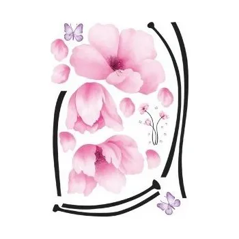 Samolepící dekorace Samolepka na zeď Růžová pivoňka