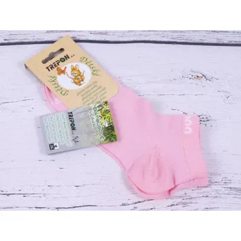 Dětské ponožky TREPON BAMBIK bambusové kotníkové SV. RŮŽOVÉ velikosti ponožek: 24-25 ( EUR vel. 37-38)