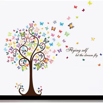 Samolepící dekorace Dětské samolepky na zeď Strom lásky s motýlky