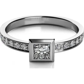 Šperk Couple, Zajímavý prsten Debbie z bílého zlata, vel. 52, prům. 16.6 mm, 585-68-1-0349.1B00.0.52.001