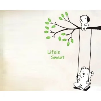 Samolepící dekorace Samolepky na zdi pro děti - Na houpačce