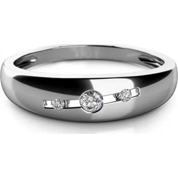 Prsten Couple, Decentní prsten Syros z bílého zlata se zirkony, vel. 51, prům. 16.2 mm, 585-68-1-0157.1B00.0.51.001