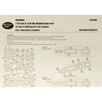 Plastikový model New Ware 1/48 Mask Su-25 UB/UBK ADVANCED (SMER/KP)