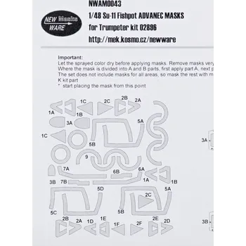 Plastikový model New Ware 1/48 Mask Su-11 Fishpot ADVANCED (TRUMP)