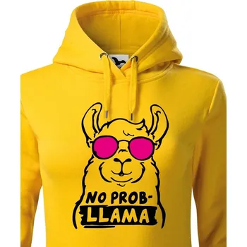 Dámská mikina Dámská mikina No Prob - LLama, Barva Žlutá, Velikost S, Canvas Dámská mikina Bezvatriko.cz 1