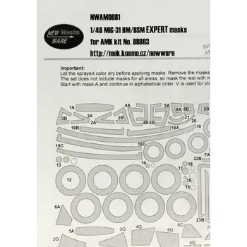 Plastikový model New Ware 1/48 Mask MiG-31 BM/BSM EXPERT (AMK 88003)