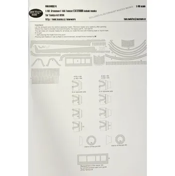 Plastikový model New Ware 1/48 Mask Grumman F-14A Tomcat EXTERIOR (TAM)